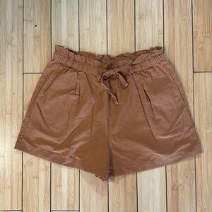 Cotton Linen Blend Elastic Shorts
